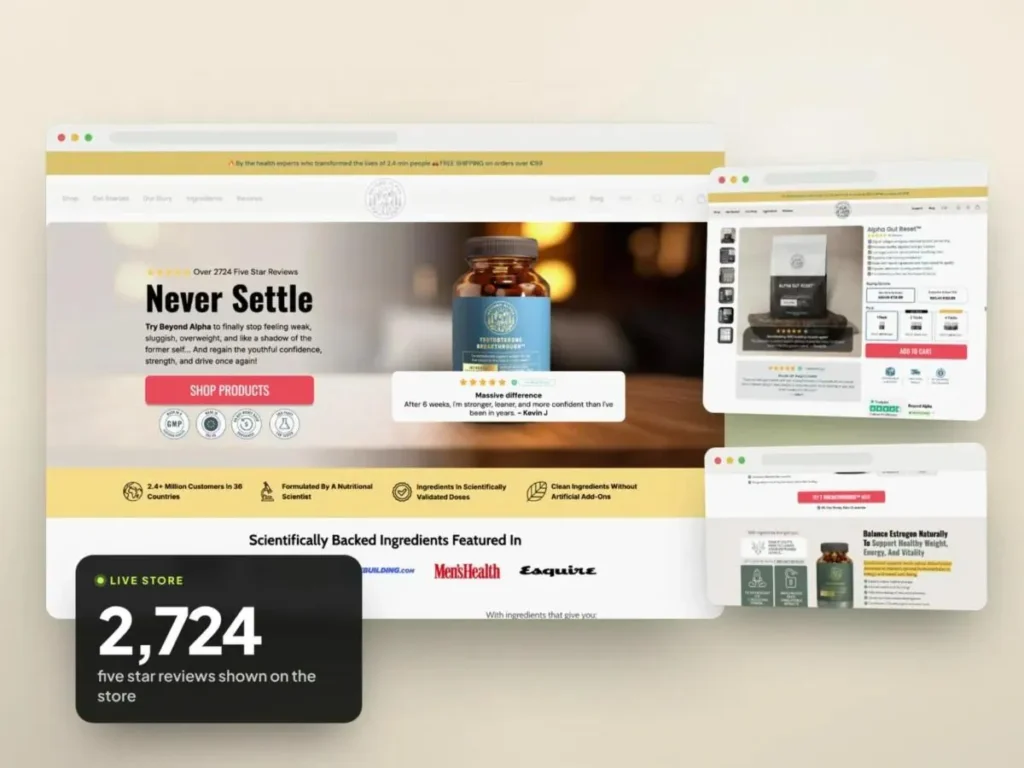 Supplement product page reviewed in a CRO audit