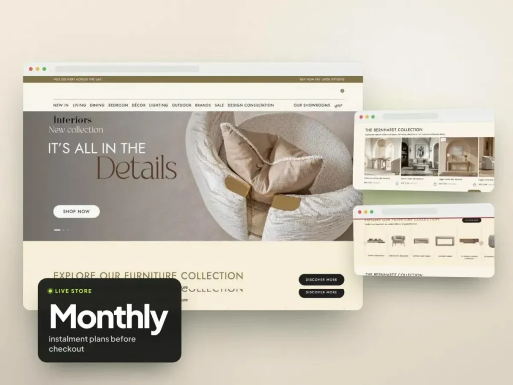 Luxury furniture store rebuilt on a new platform