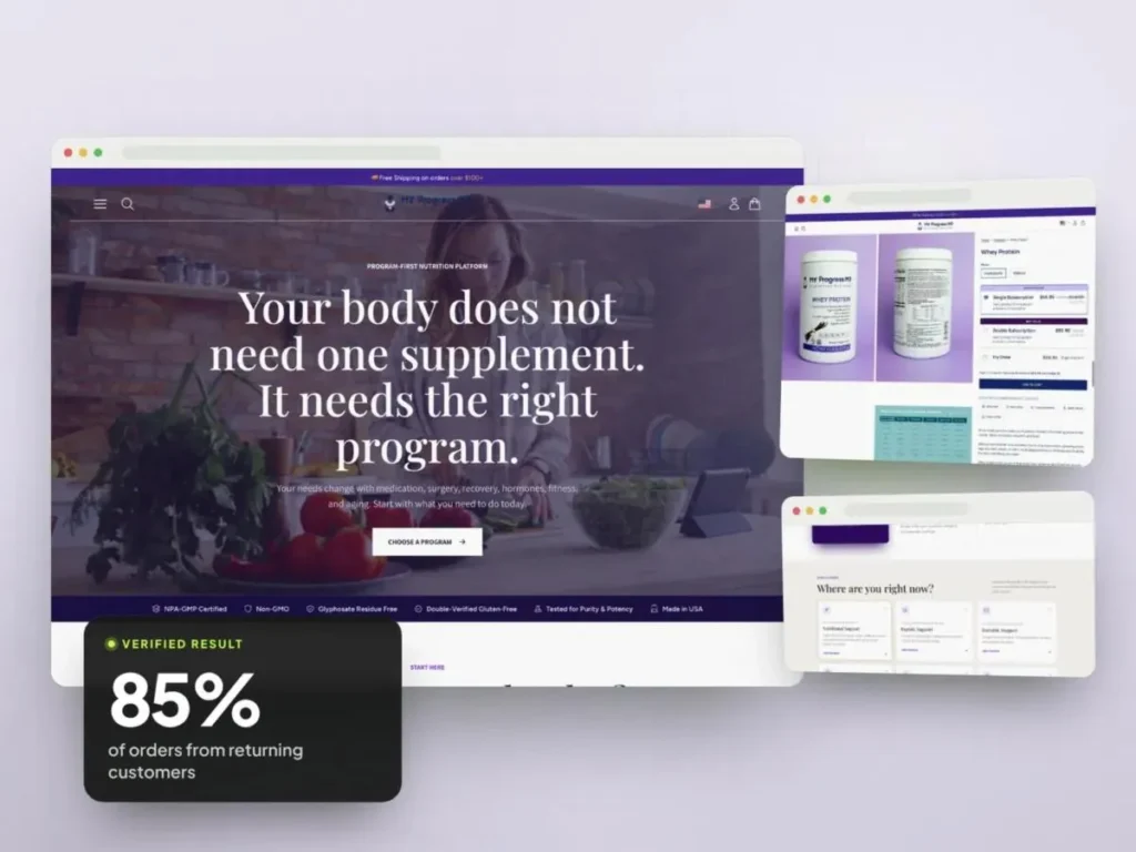 Physician-led supplement store with a strong retention program